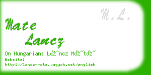 mate lancz business card